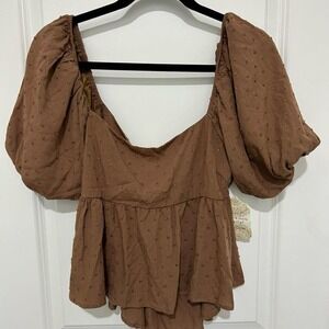 Altr'd State Brown Boho festival‎ crop top size large